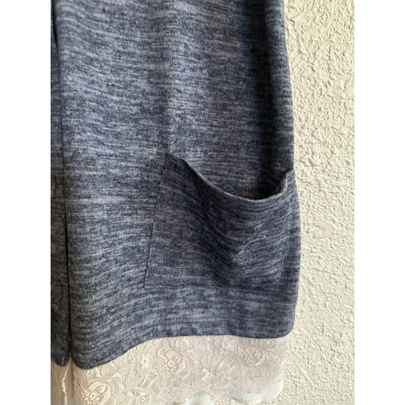 LOGO by Lori Goldstein Top Lace Chiffon Open Front Cardigan Vest Y2K Retro‎ M - Picture 3 of 6